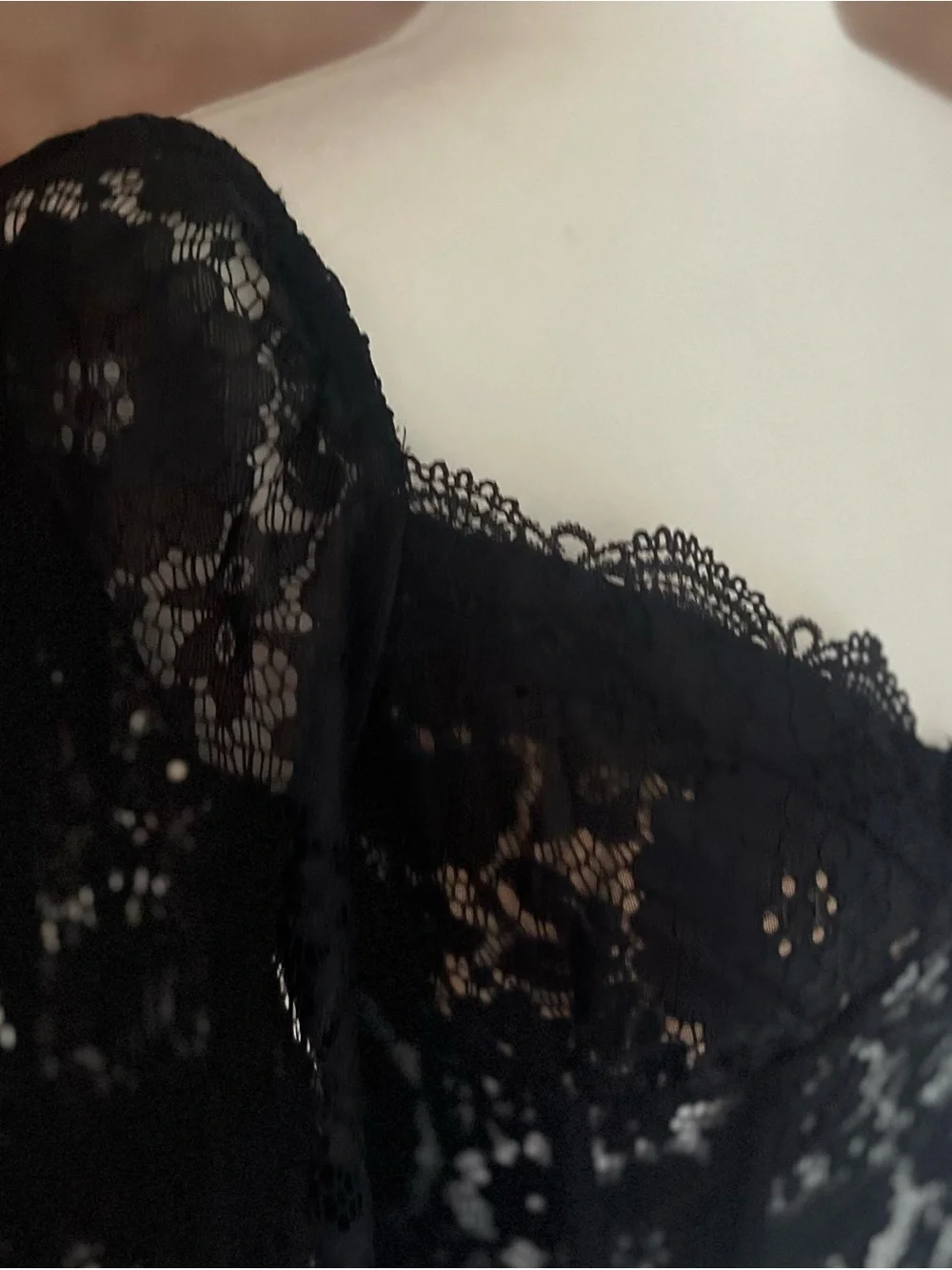 Lush Black Bustier Crop Top Lace Corset Balloon Sleeve NWOT S Cocktail Chic - Picture 14 of 17